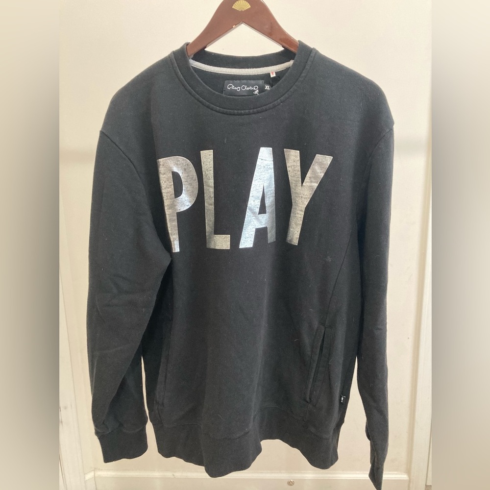 Play Cloths Black Crewneck Sweatshirt w Pockets